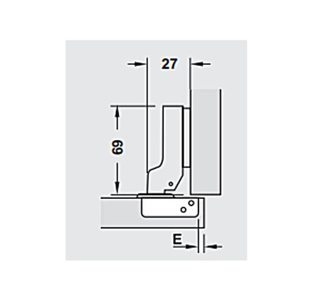 Bản lề Hafele Metalla SM 110° Màu Đen, có cơ chế đóng giảm chấn - Lắp trùm nửa - 315 20