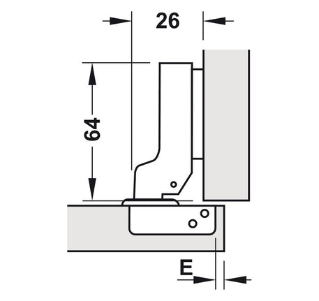 Bản lề Hafele Metalla A 110° Tiêu chuẩn với giảm chấn - Lắp trùm nửa - 315 30