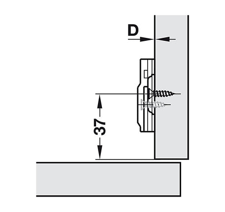 Đế bản lề Hafele với 2 lỗ bắt vít - 315 98