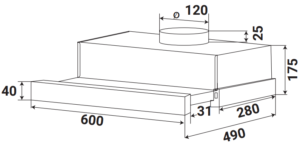 MÁY HÚT MÙI ÂM TỦ CẢM ỨNG KAFF KF-TL600 - 39 2