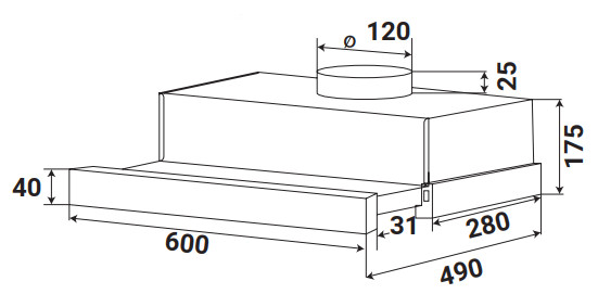 MÁY HÚT MÙI ÂM TỦ KAFF KF-TL60H - 4 22
