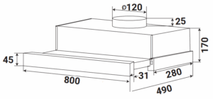 MÁY HÚT MÙI ÂM TỦ KAFF KF-TL1008B - 4 9
