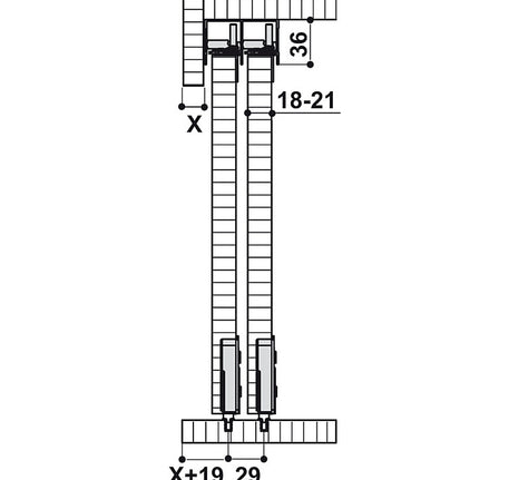 Bộ phụ kiện Hafele không bao gồm ray - SLIDO CLASSIC 50 IF - 401 30