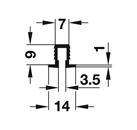 Ray trượt nhựa Hafele - phù hợp cho cửa trượt thẳng (lọt lòng) SLIDO CLASSIC 20 IF - 404 14