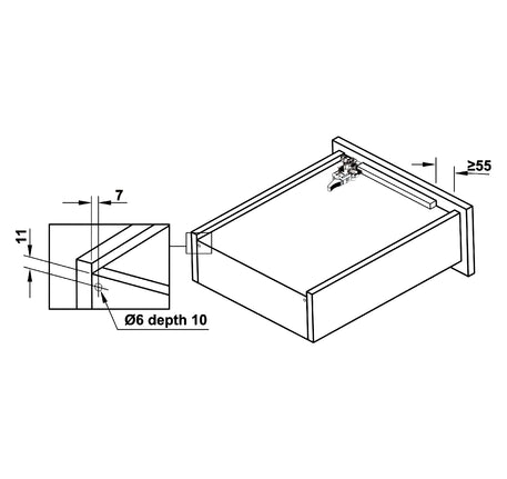 Ray âm Hafele Matrix UM, mở toàn phần, giảm chấn, bao gồm bas lắp đặt - 433 32