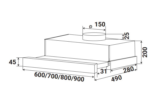 MÁY HÚT MÙI KAFF KF-TL600ST - 45 6