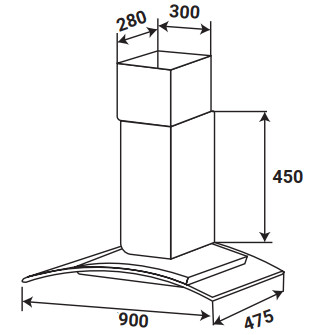 MÁY HÚT MÙI KÍNH CONG KAFF KF-GB973 - 47 7