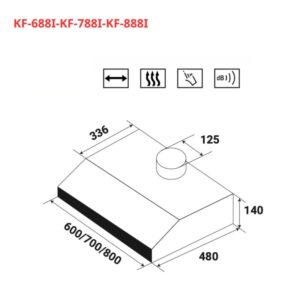 MÁY HÚT MÙI CỔ ĐIỂN KAFF KF-688I - 48 8