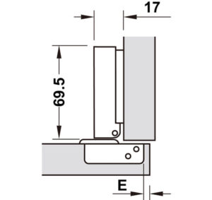 Bản lề Hafele METALLA SM 110 độ, giảm chấn, Inox 304, trọn bộ DIY - 483 01 720 dimd 457x431 crop center