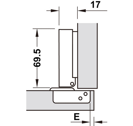 Bản lề Hafele METALLA SM 110 độ, giảm chấn, Inox 304, trọn bộ DIY - 483 01
