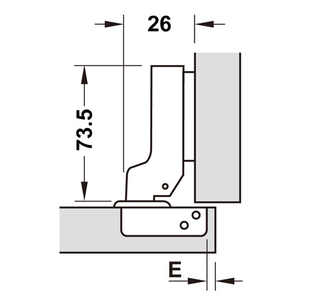 Bản lề Hafele METALLA SM 110 độ, giảm chấn, Inox 304, trọn bộ DIY - 483 01