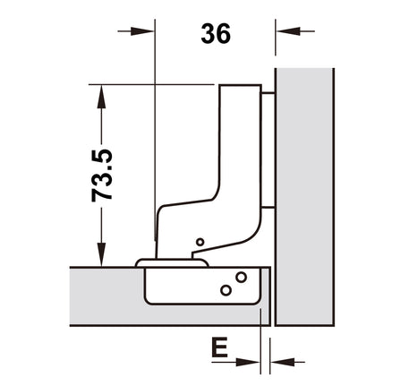 Bản lề Hafele METALLA SM 110 độ, giảm chấn, Inox 304, trọn bộ DIY - 483 01