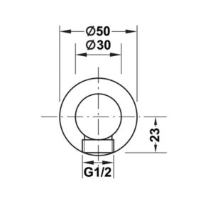 Bộ tiếp nước Hafele dạng tròn, màu đen - 485 60 060 dimd2 457x431 crop center