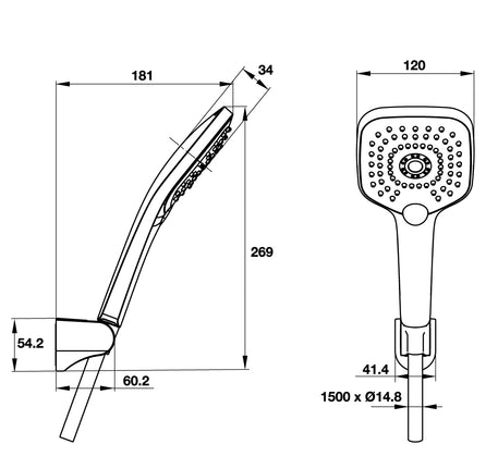 Bộ sen tay Hafele - AirSense 120S - 485 60