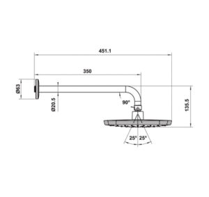Sen đầu gắn tường Hafele - New Mysterious 219S - 485 60 700 dimd1 457x431 crop center