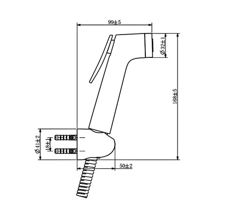 Vòi xịt vệ sinh Hafele Airsense - 485 95