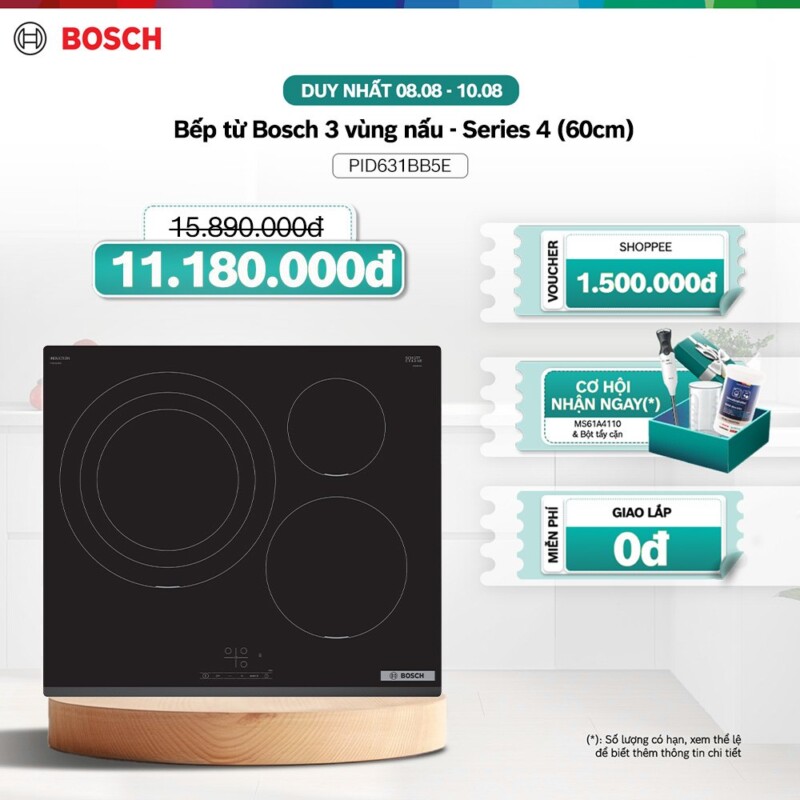 BẾP TỪ BOSCH 3 VÙNG NẤU SERI 4 PID631BB5E