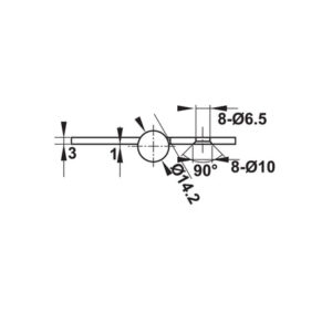 Bản lề lá Hafele inox 102 x 76 x 3 mm 2 vòng bi - 489 05 021 022 dimd2 457x431 crop center