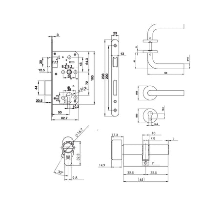 Bộ tay nắm Hafele nắp chụp tròn kiểu G1 - 489 10