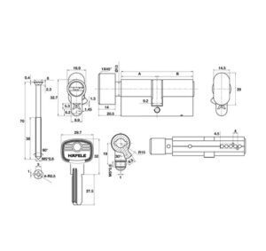 Ruột khóa cửa phòng Hafele - 489 56 003 004 005 dimd 457x431 crop center
