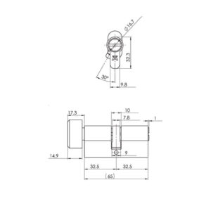 Ruột khóa toilet Hafele 65mm - 489 56 252 1 457x431 crop center