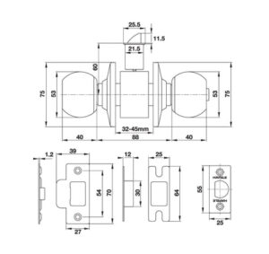 Bộ tay nắm cửa Hafele dạng tròn - 489 93 252 2 457x431 crop center