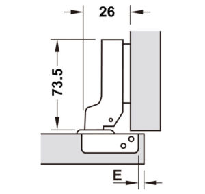 Bản lề Hafele METALLA SM 110 độ, giảm chấn, trọn bộ DIY - 493 03 022 dimd 457x431 crop center