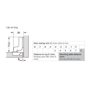 Bản lề Hafele METALLA SM 110 độ, giảm chấn, trọn bộ DIY - 493 03 023 dimd 1 457x431 crop center