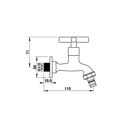 Vòi lạnh gắn tường Hafele COMPACT - 495 61