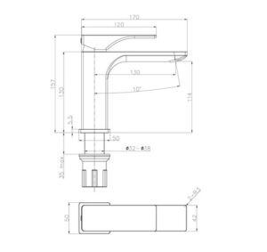 Vòi lavabo Hafele Regal 110 - 495 61 120 dimd 457x431 crop center
