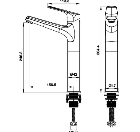 Vòi lavabo Hafele VIGOR 240 - 495 61