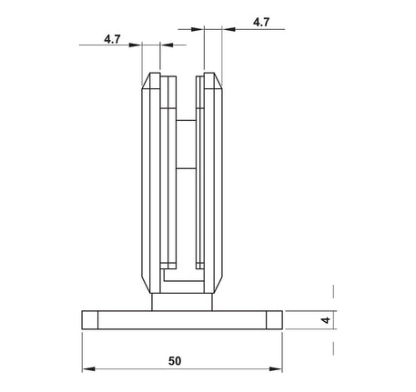 Bản lề kính tường 90° Hafele - 499 05
