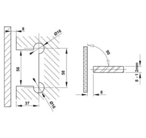 Bản lề kính tường 90° Hafele - 499 05 850 851 852 dimd 457x431 crop center