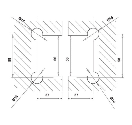 Bản lề kính - kính 180° Hafele - 499 05