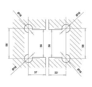 Bản lề kính - kính 135° Hafele - 499 05 856 857 859 dimd2 457x431 crop center