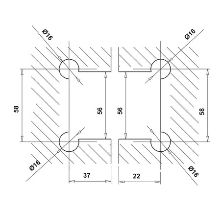 Bản lề kính - kính 135° Hafele - 499 05