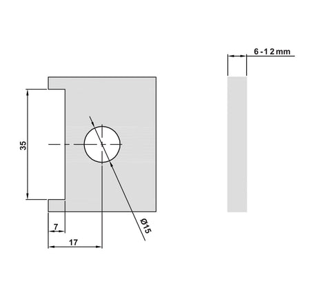 Kẹp kính tường 90° Hafele - 499 05