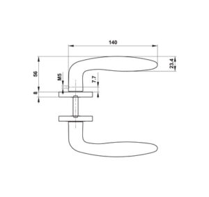 Tay nắm gạt có nắp che Hafele - 499 62 546 dimd1 457x431 crop center