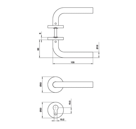 Tay nắm gạt nắp chụp tròn Hafele kiểu G1 - 499 62