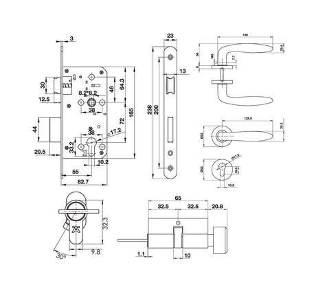 Bộ tay nắm Hafele nắp chụp tròn kiểu Oval - 499 63