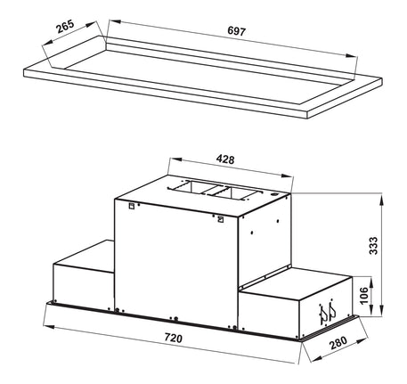 MÁY HÚT MÙI ÂM TỦ HAFELE HH-BI72A (533.80.027) - 533 80