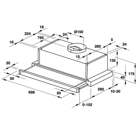 MÁY HÚT MÙI ÂM TỦ HAFELE HH-S70A (533.89.031) - 533 89