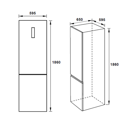 Tủ lạnh đơn ngăn đá dưới Hafele H-BF234 - 534 14