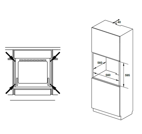 Lò nướng âm tủ Hafele HO-KT60A9, 65 lít - 535 02