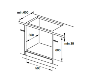 Lò nướng âm tủ Hafele HO-KT60A9, 65 lít - 535 02 611 dimd 457x431 crop center