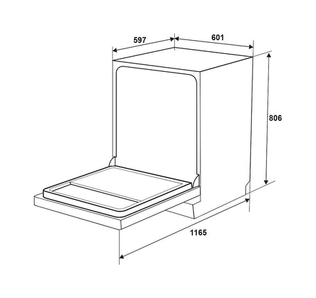 MÁY RỬA CHÉN ĐỘC LẬP HAFELE HDW-F601B (535.29.670) - 535 29