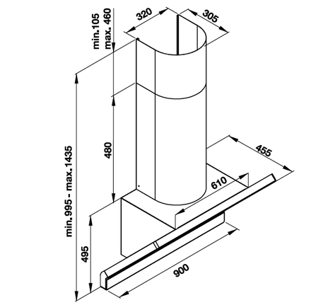 MÁY HÚT MÙI GẮN TƯỜNG HAFELE HH-WVG90A (535.82.203) - 535 82