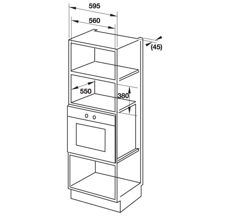 Lò vi sóng kết hợp nướng âm tủ Hafele HM-B38C - 538 01