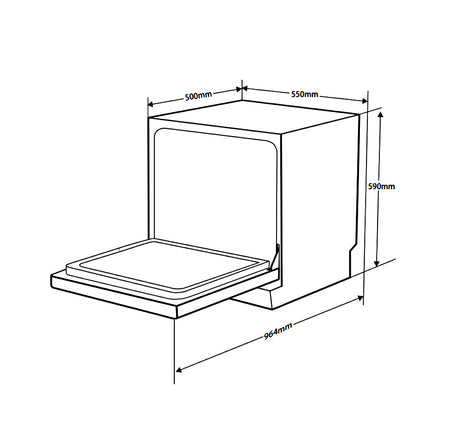 MÁY RỬA CHÉN ĐỂ BÀN HAFELE HDW-T5551B (538.21.340) - 538 21