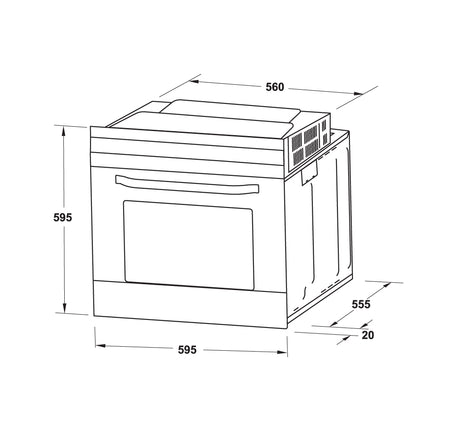 LÒ NƯỚNG ÂM TỦ HAFELE 65 LÍT HO-2KT65A (538.61.441) - 538 61